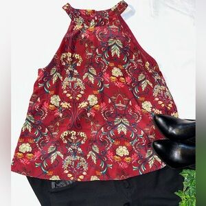 Moon River Burgundy Floral Top